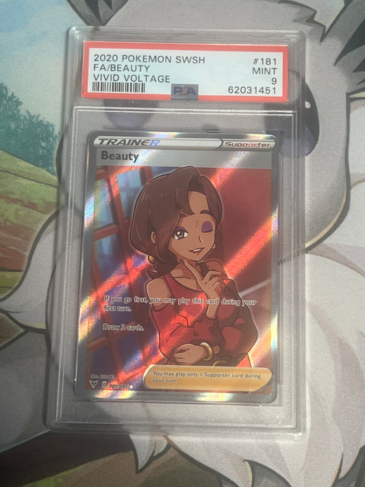 2020 Pokemon Sword & Shield Full Art Beauty - Vivid Voltage - PSA Graded 9 - #181