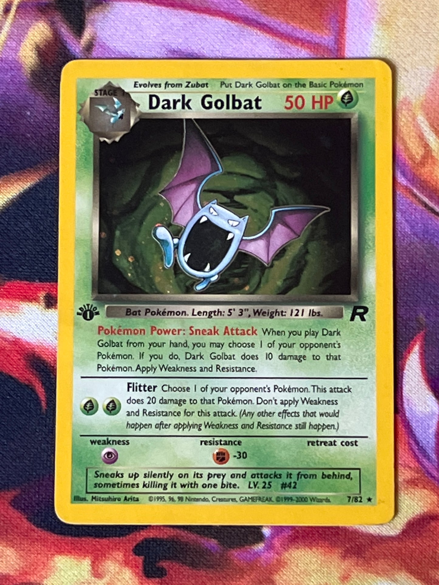 1999-2000 Pokemon Dark Golbat - First Edition - Holo - #7