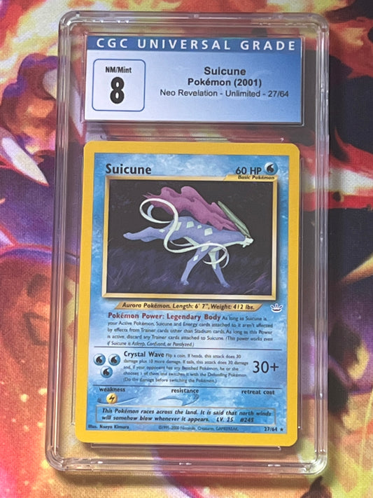 2001 Pokemon - Suicune - Non Holo - Graded CGC 8 - #27