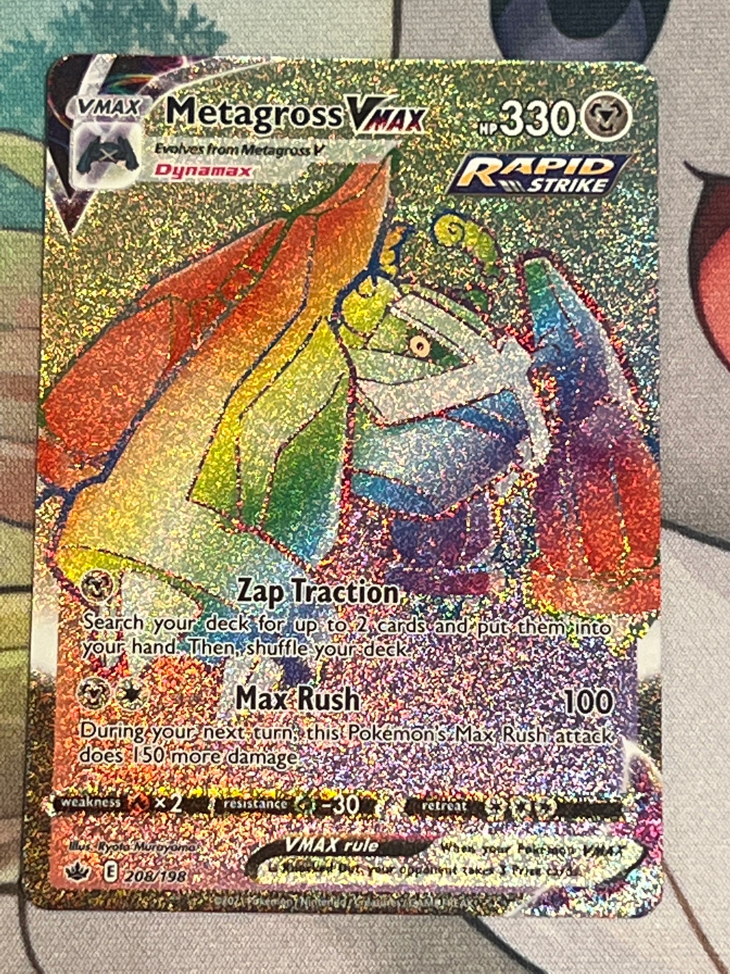 2021 Pokemon Metagross Vmax  - Rainbow Secret Rare -  Holo - #208