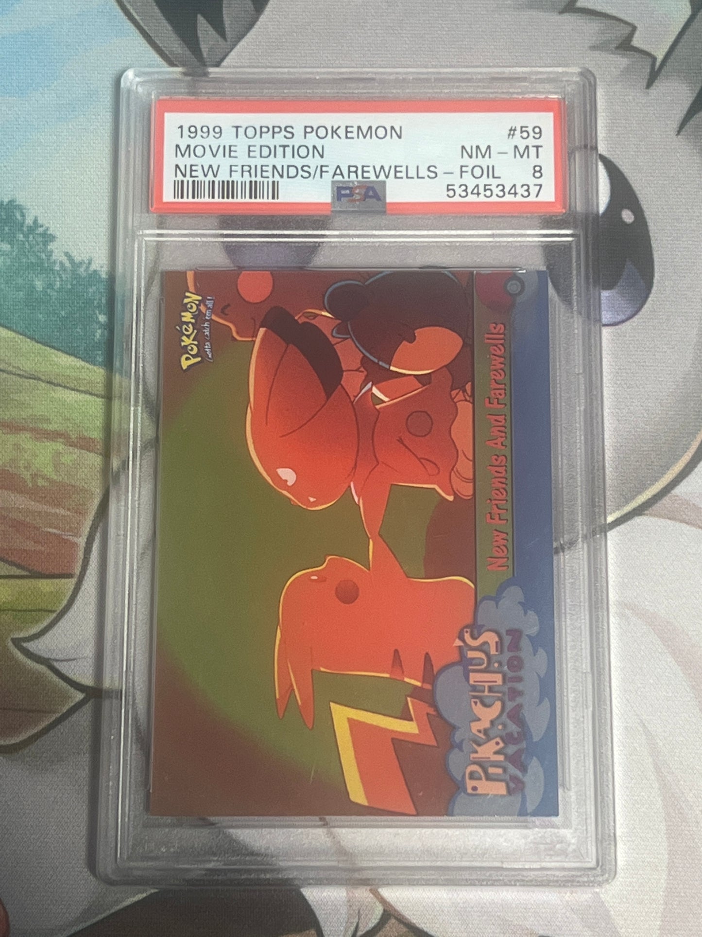 1999 Pokemon - Topps - New Friends And Farewells - Movie Edition Foil - Graded PSA 8 - #59