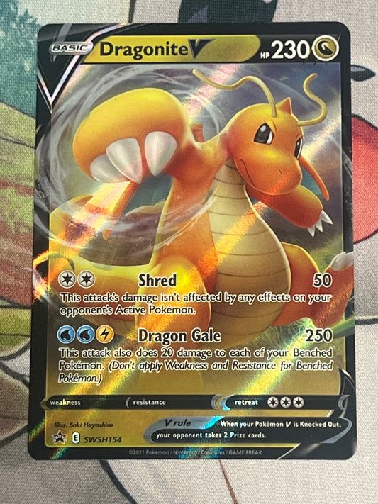 2021 Pokemon Dragonite V - Holo Rare Promo - #SWSH154