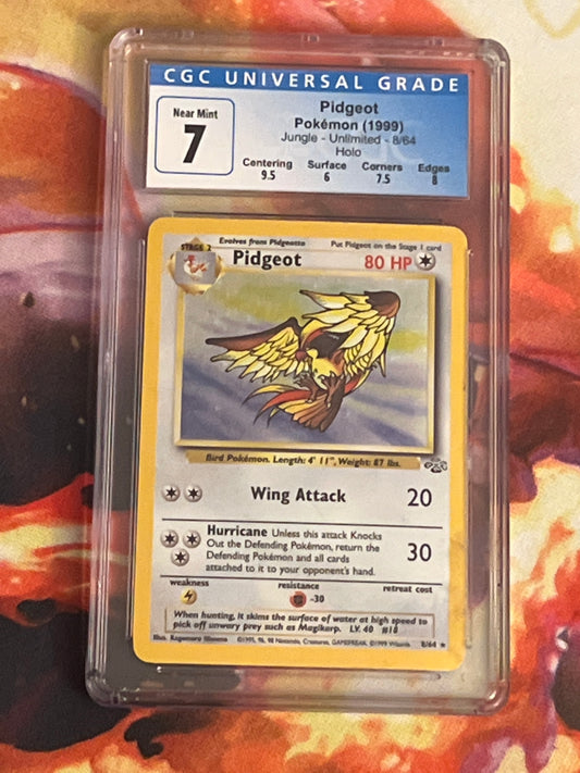 1999 Pokemon Pidgeot - Rare - Holo - Graded CGC 7 - #8