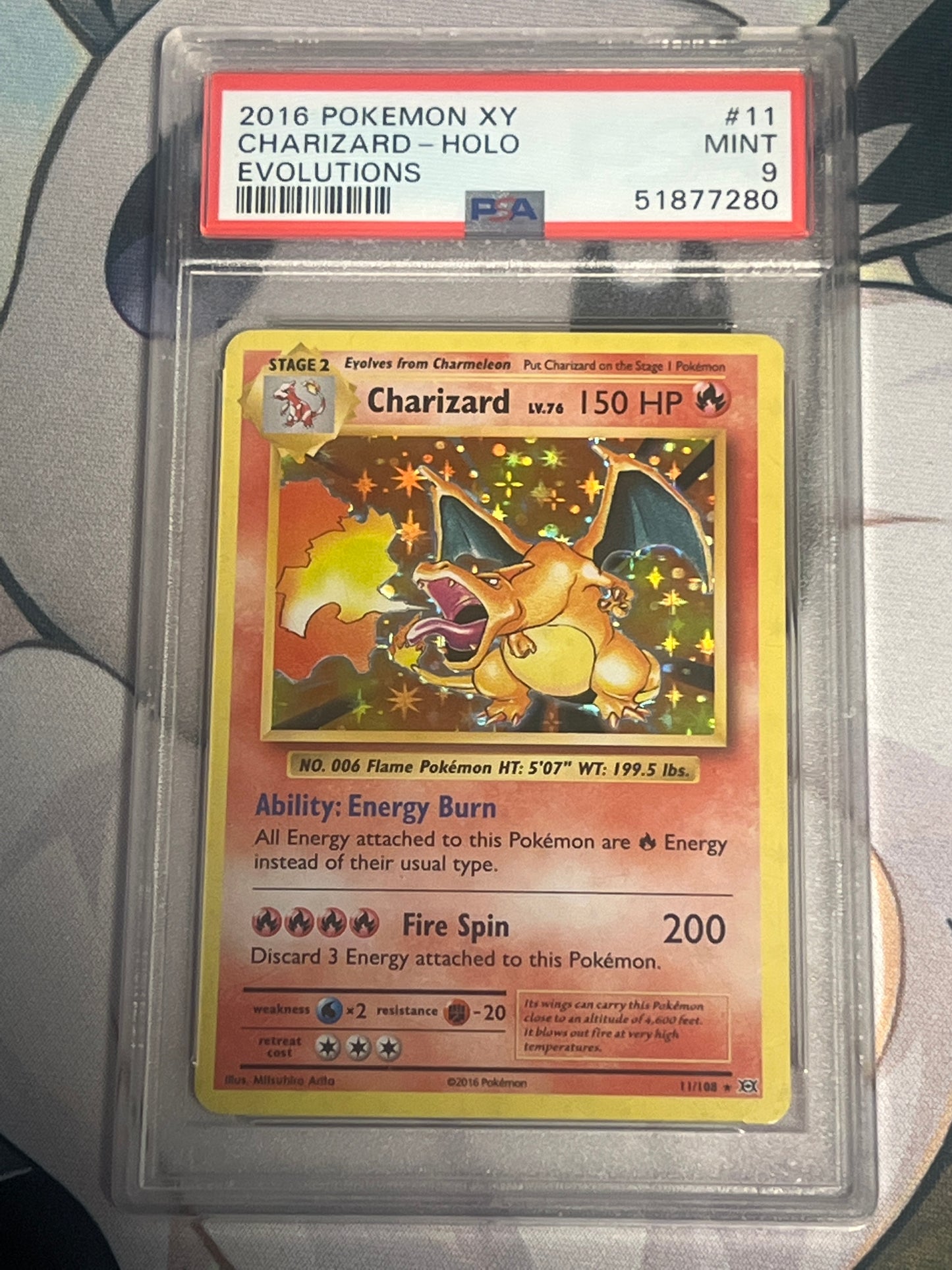 2016 Pokemon XY Evolutions - Charizard - Holo - Graded PSA 9 - #11