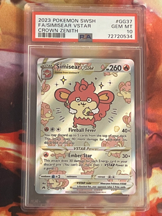 2023 Pokemon Simisear Vstar - Holo - Graded PSA 10 - #GG37