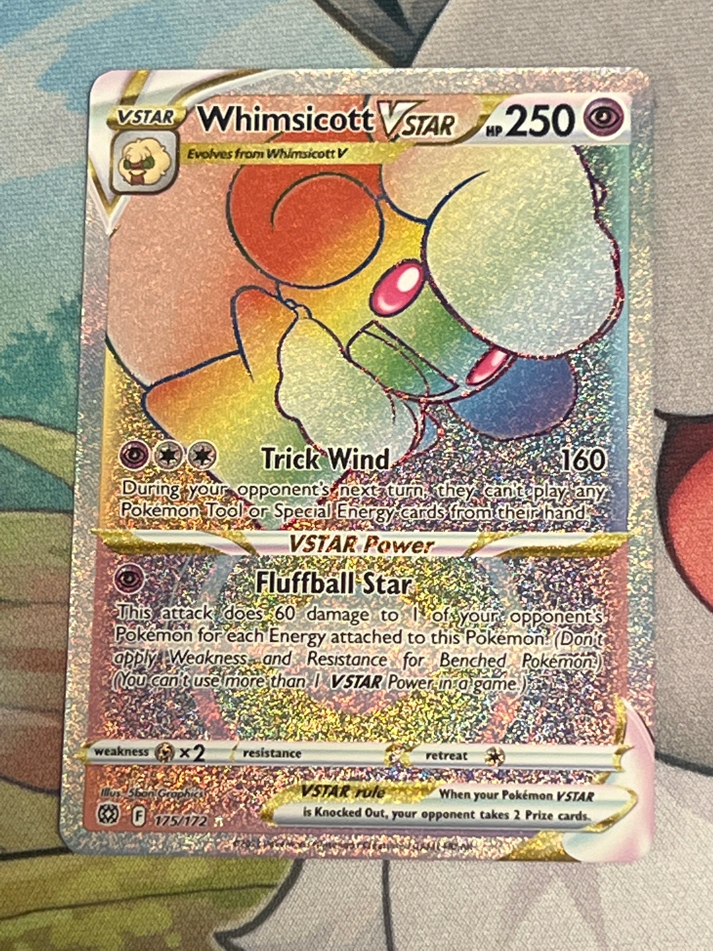 2022 Pokemon Whimsicott Vstar  - Rainbow Rare -  #175