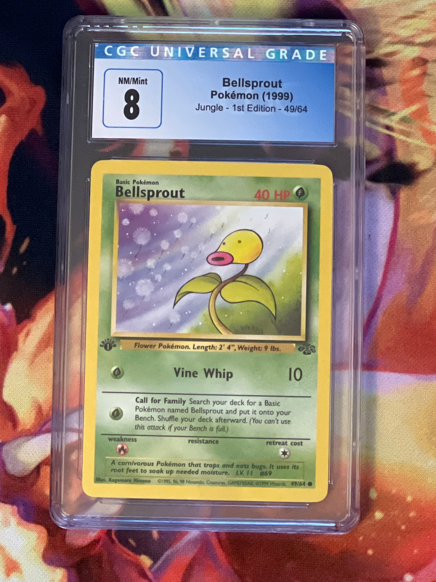 1999 Pokemon Bellsprout - Non- Holo - First Edition - CGC 8 - #49