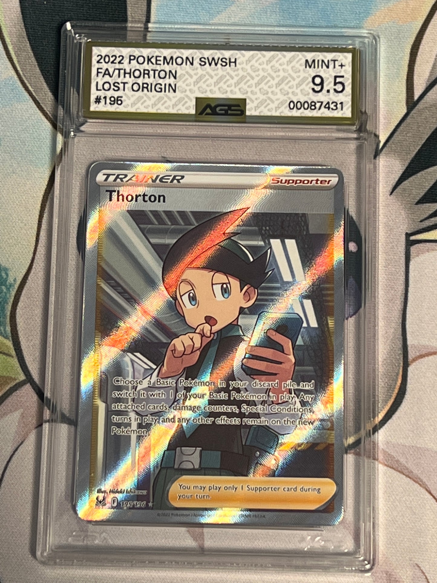 2022 Pokemon Thorton  - Ultra Rare - Holo - Graded AGS 9.5 - #195