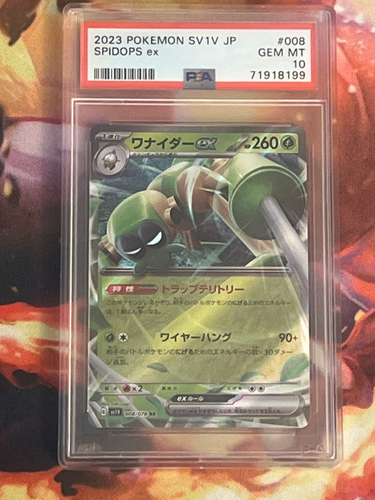 2023 Pokemon Japanese Spidops ex - Holo - Graded PSA 10 - #008