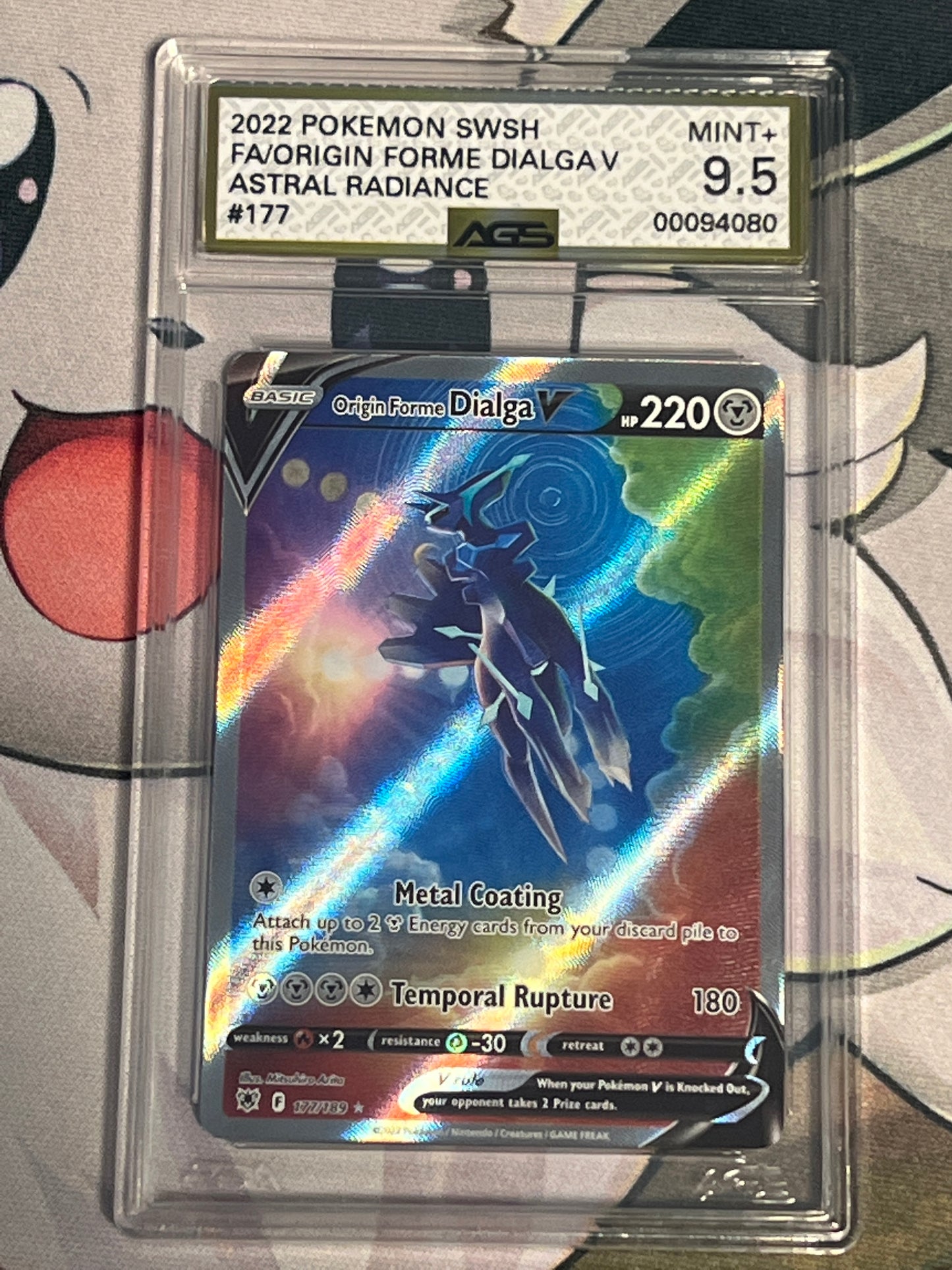 2022 Pokemon Origin Forme Dialga -Ultra Rare - Holo - Graded AGS 9.5 - #177