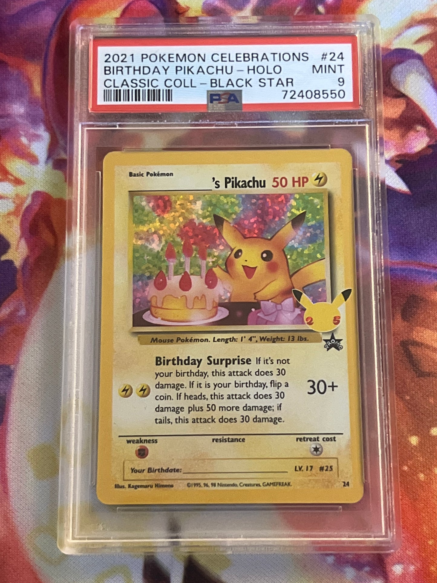 2021 Pokemon Birthday Pikachu - Celebrations - Promo - Graded PSA 9 - #24