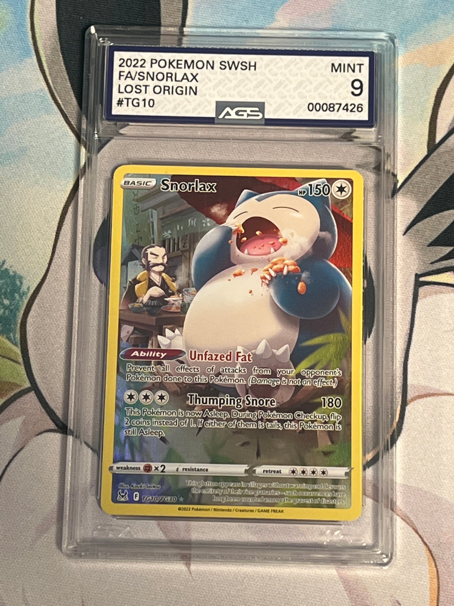 2022 Pokemon Snorlax - Trainer Gallery - Holo - Graded AGS 9 - #TG10