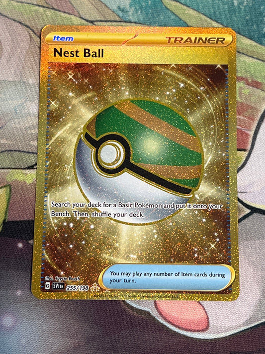 Pokemon Nest Ball - Trainer - Gold Secret Rare - #255