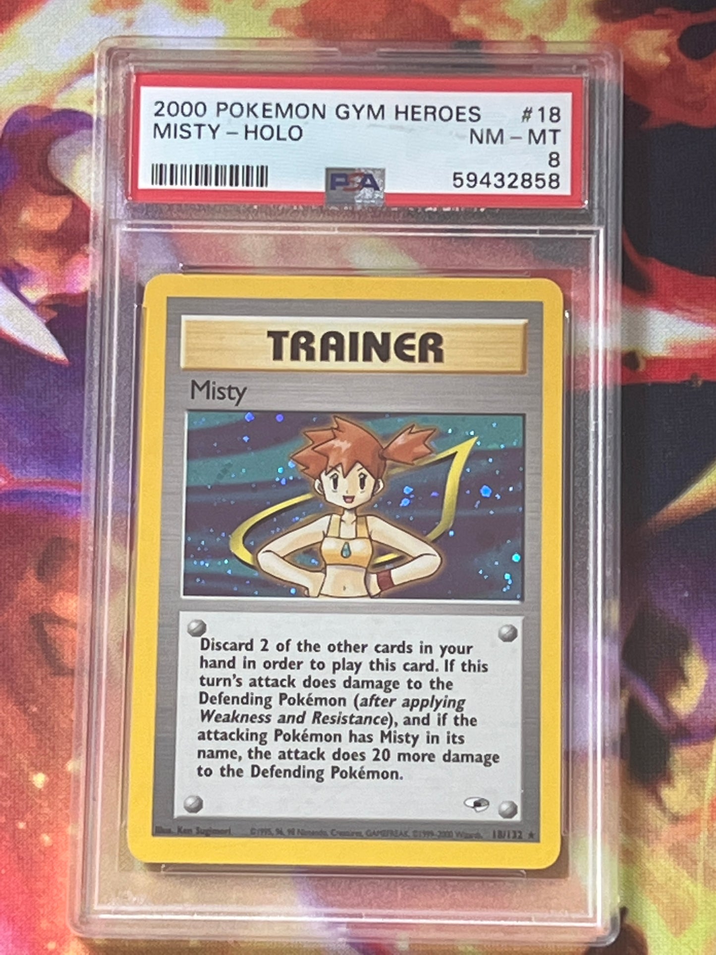 2000 Pokemon Misty - Trainer Holo- Graded PSA 8 - #18