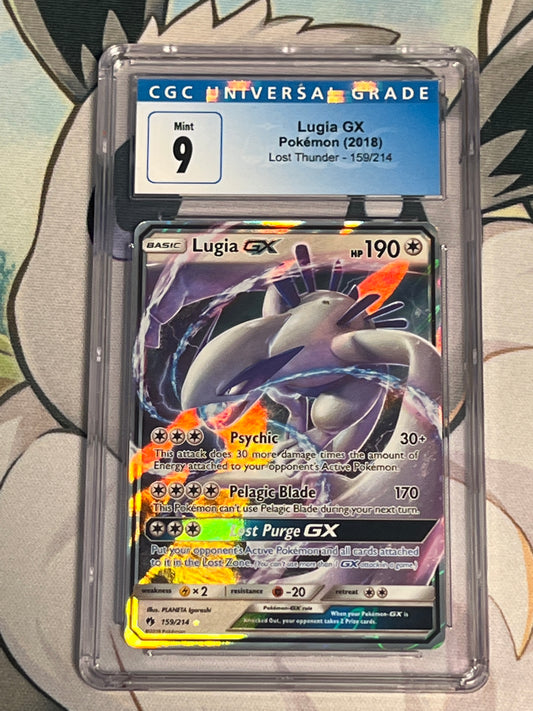 2018 Pokemon Lugia GX - Ultra Rare - Holo - Graded CGC 9 - #159