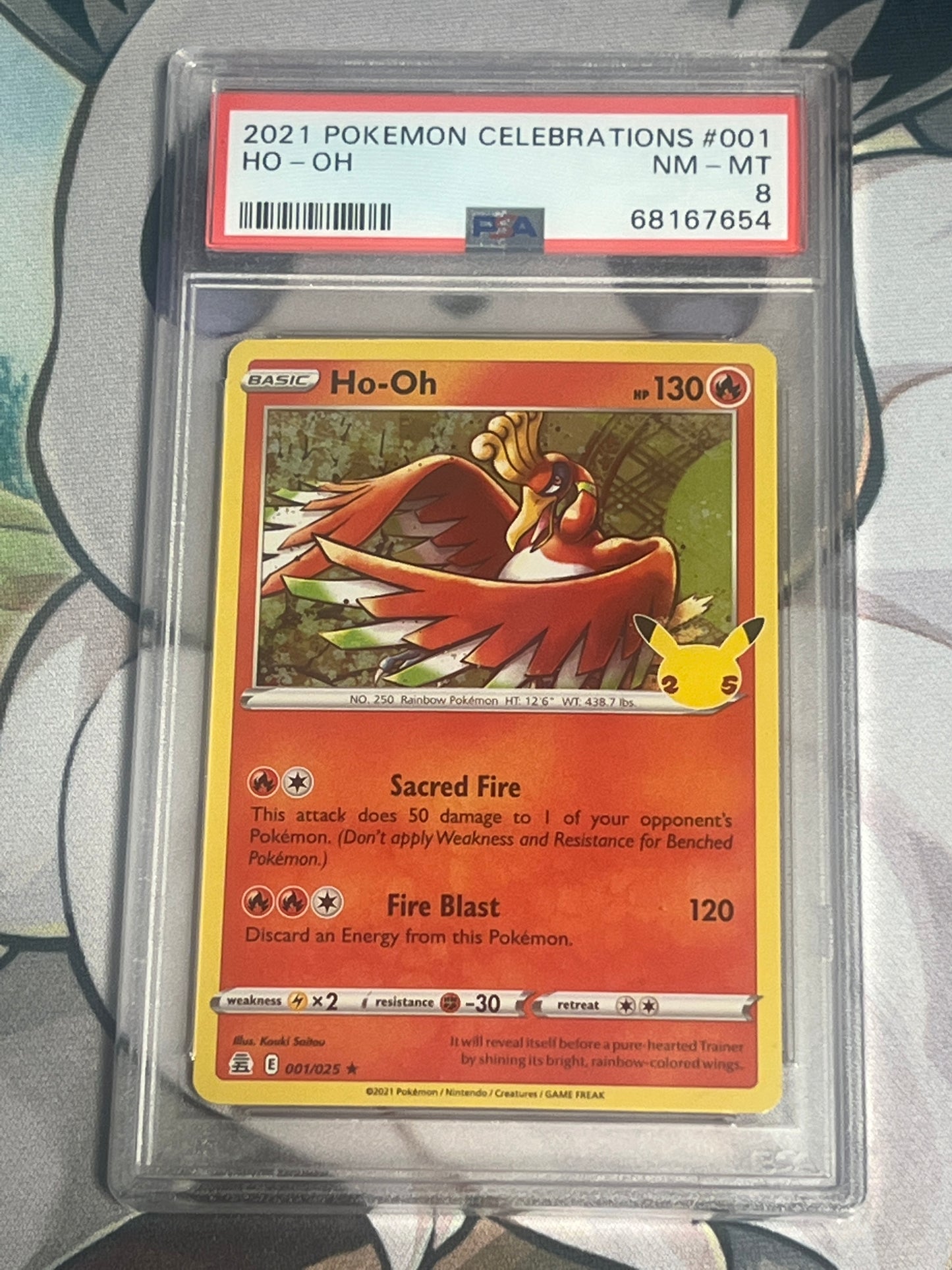 2021 Pokemon Ho-Oh - Non - Holo - Graded PSA 8 - #001