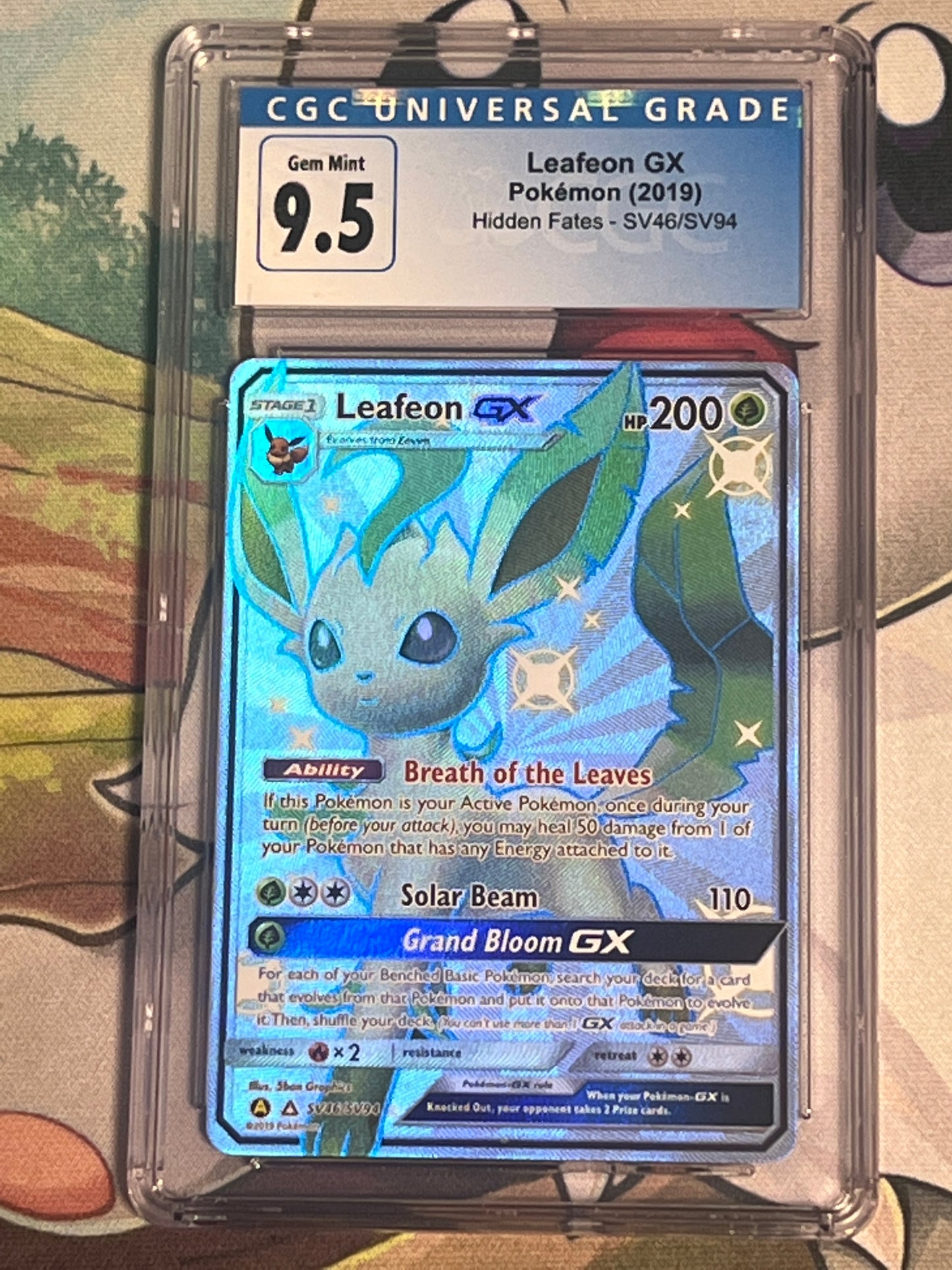 2019 Pokemon LEAFEON GX - Holo - CGC Graded 9.5 - #SV46