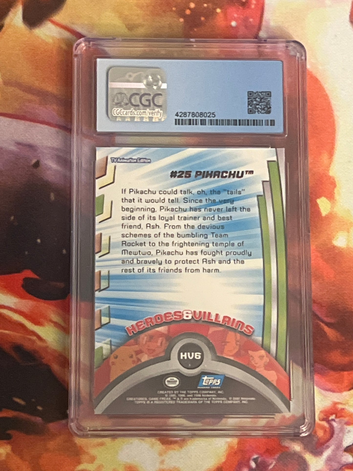 2000 Pokemon Pikachu - Topps - Graded CGC 7 - #HV6