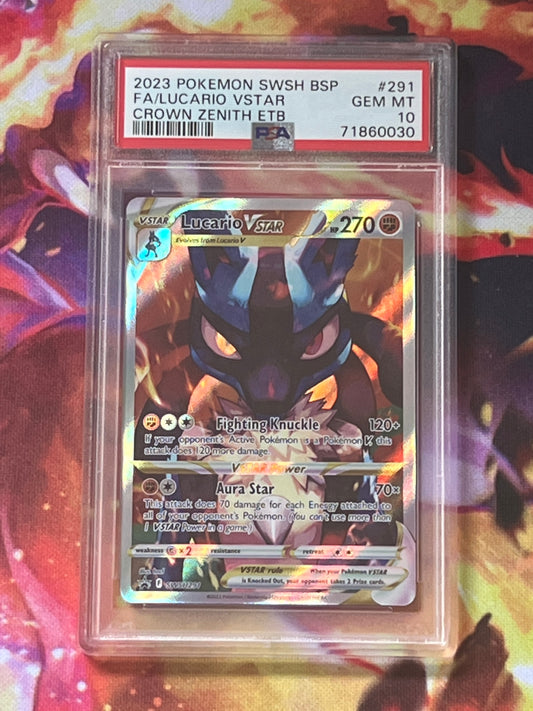 2023 Pokemon  Lucario Vstar - Ultra Rare - Promo - Graded PSA 10 - #291