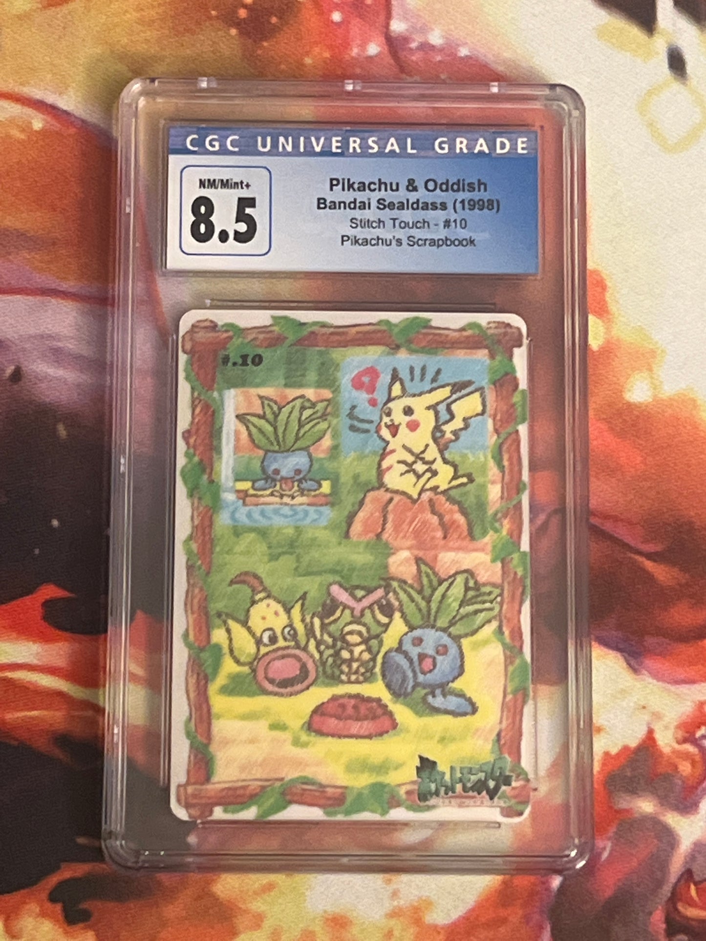 1998 Pokemon Pikachu And Oddish - Japanese - Stitch Touch - Graded CGC 8.5 - #10