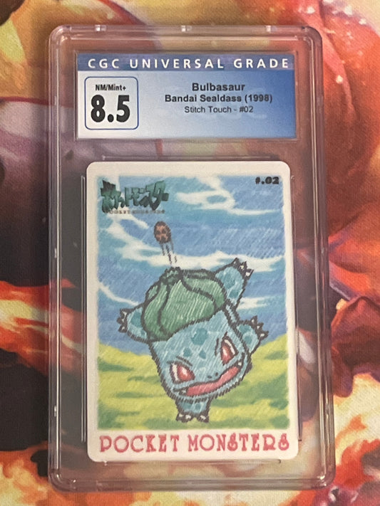 1998 Pokemon Bulbasaur - Japanese - Stitch Touch - Graded CGC 8.5 - #02