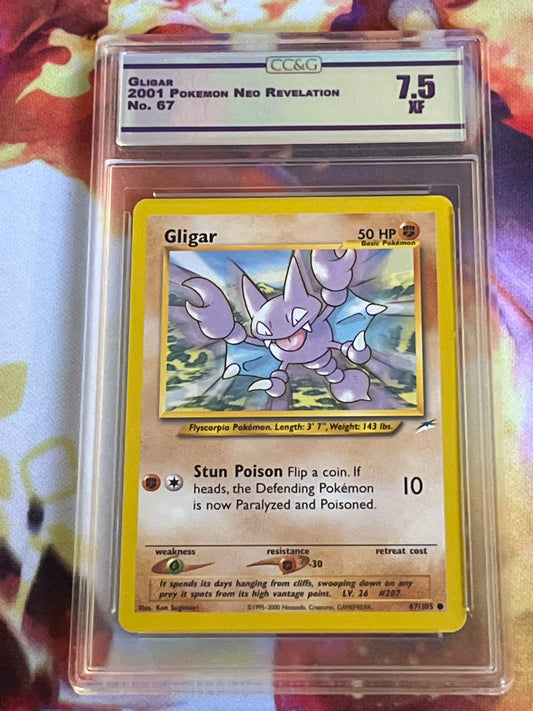 2001 Pokemon Gligar - Non-Holo - Graded CC&G 7.5 - #67