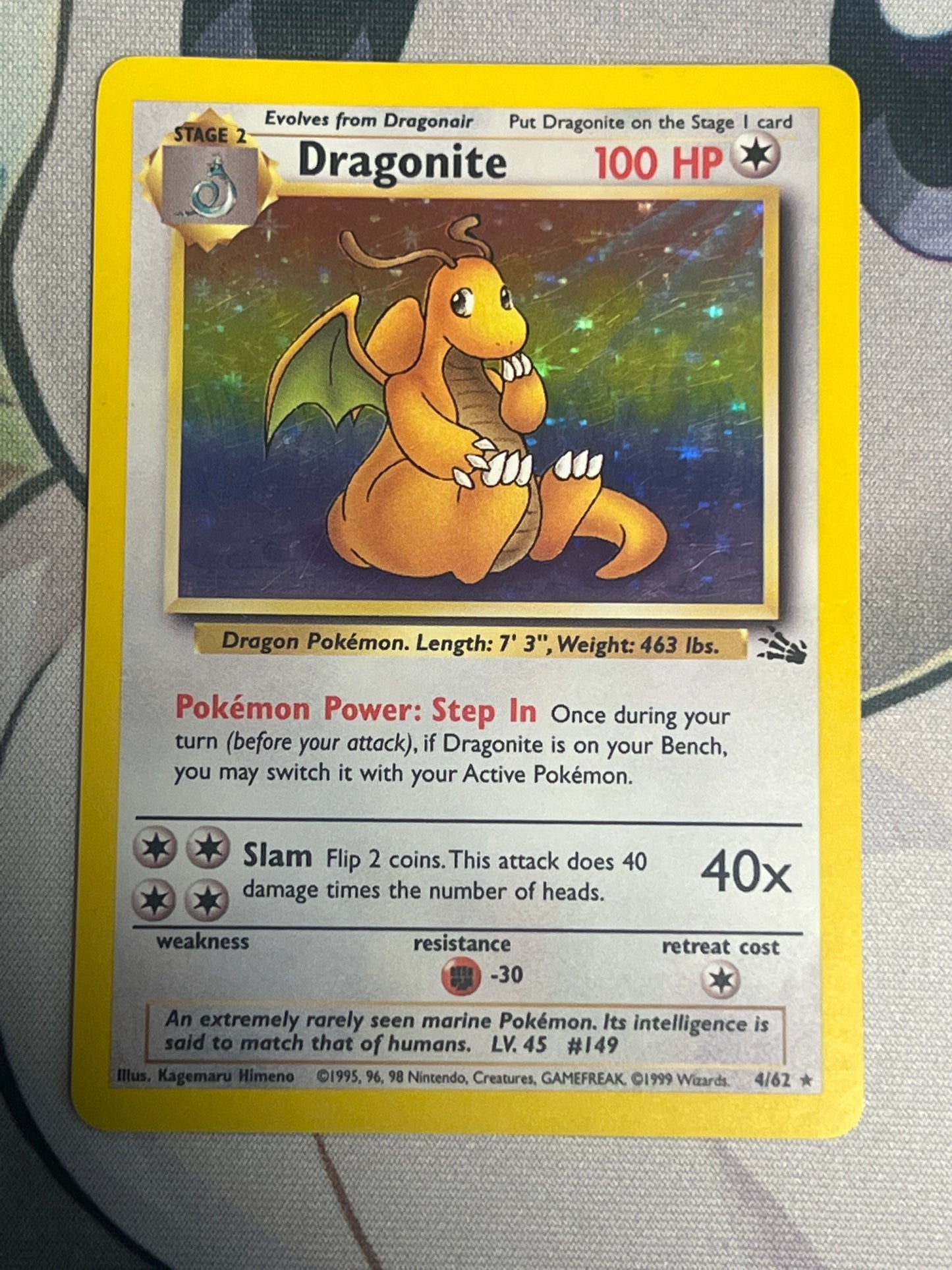 1999 Pokemon Dragonite - Fossil - Holo - #4