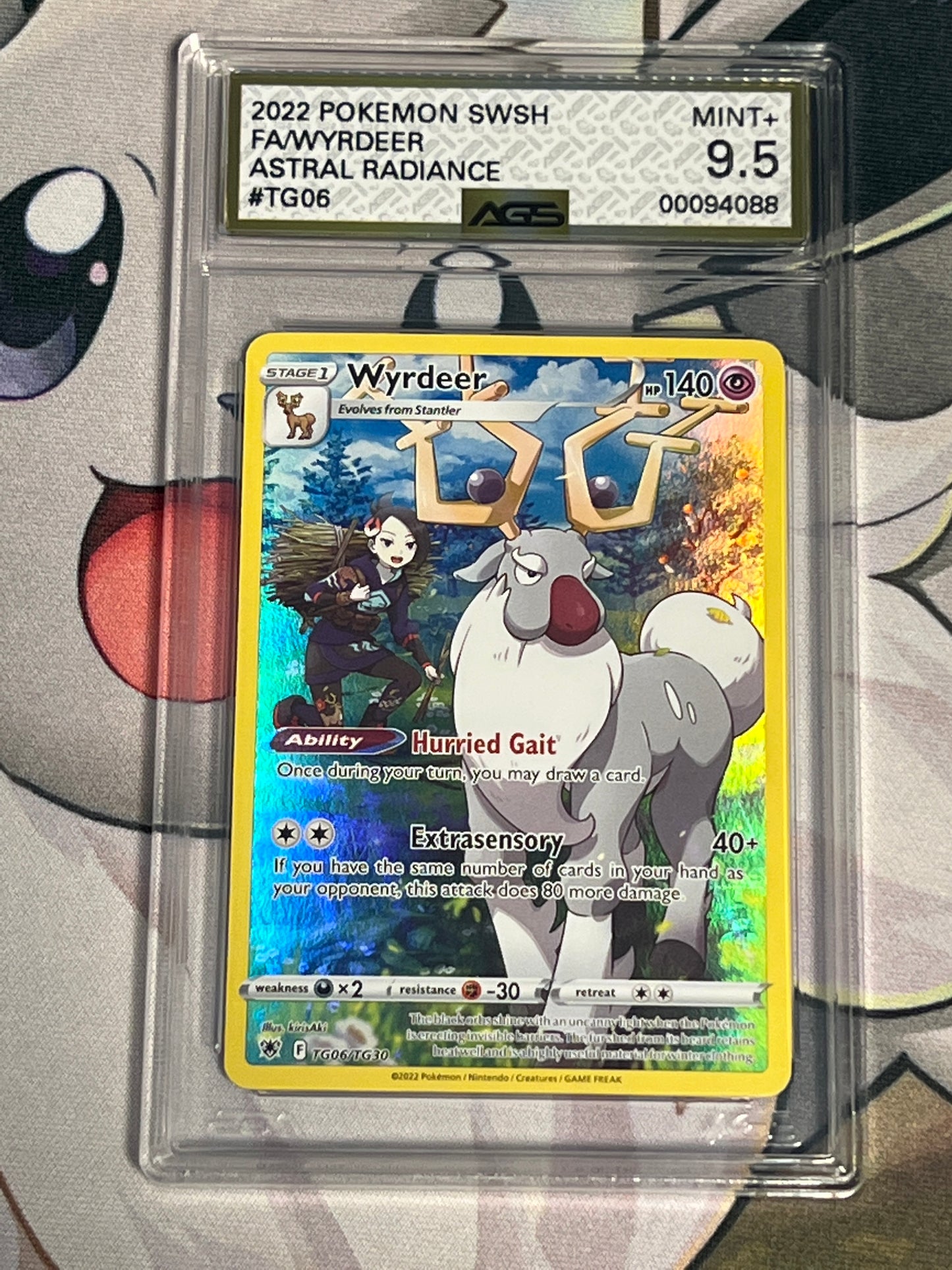 2022 Pokemon Wyrdeer - Trainer Gallery - Holo - Graded AGS 9.5 - #TG06