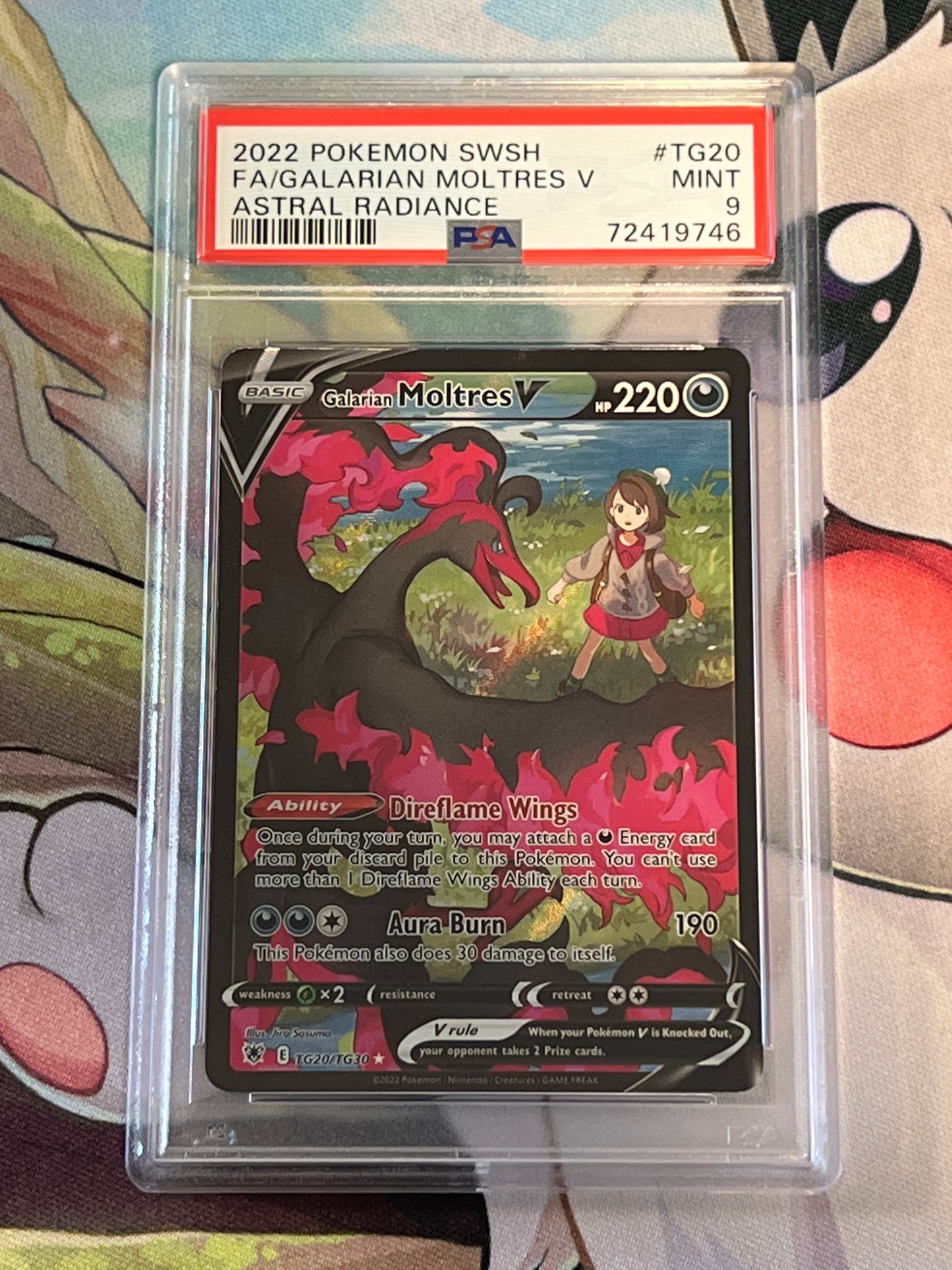 2022 Pokemon Galarian Moltres V - Ultra Rare - Graded PSA 9 - #TG20