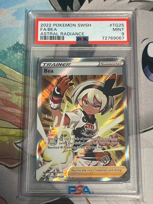 2022 Pokemon Sword & Shield Full Art Bea - Astral Radiance - PSA Graded 9 - #TG25