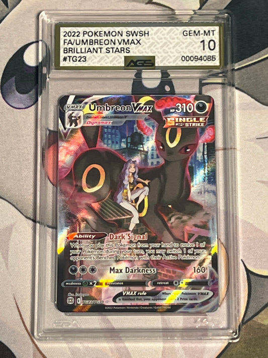 2022 Pokemon Umbreon Vmax - Trainer Gallery - Holo - Graded AGS 10 - #TG23