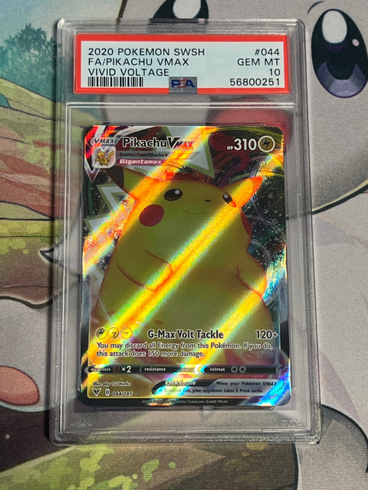 2020 Pikachu Vmax - Ultra Rare Holo - Graded PSA 10 - #044