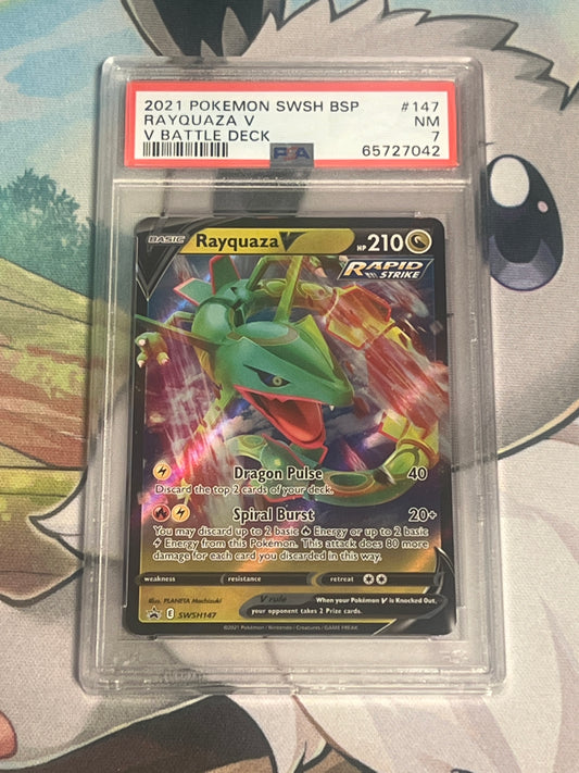 2021 Pokemon Rayquaza V - Battle Deck Promo - Holo - Graded PSA 7 - #147