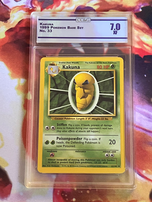 1999 Pokemon Kakuna - Non-Holo - Graded CC&G 7.0 - #33