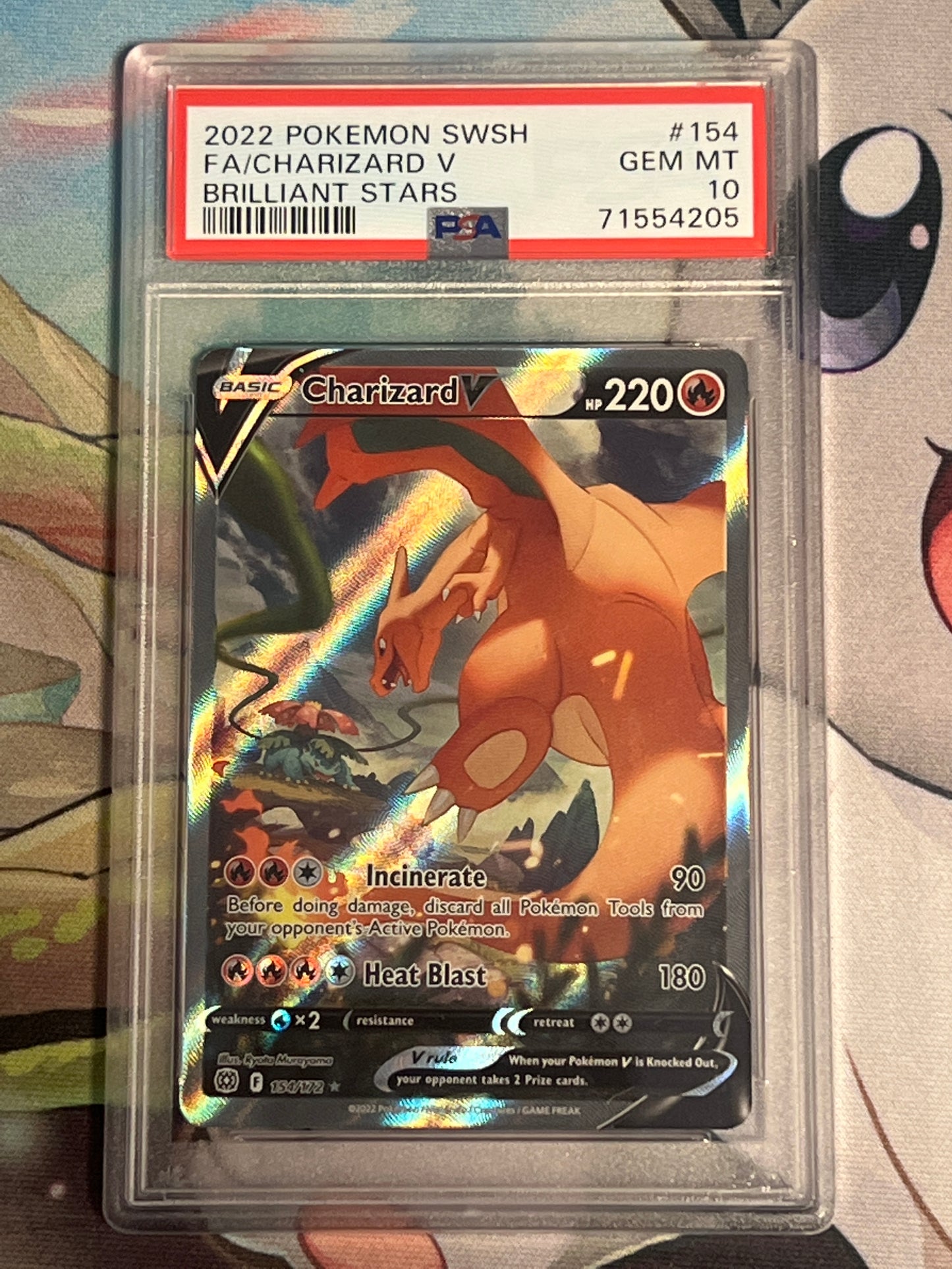 2022 Pokemon Charizard V - Alt-Art - Ultra Rare - PSA 10 - #154