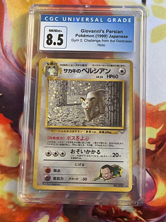 1999 Pokemon Giovanni's Persian - Japanese - Rare - Holo - Graded CGC 8.5 - #53