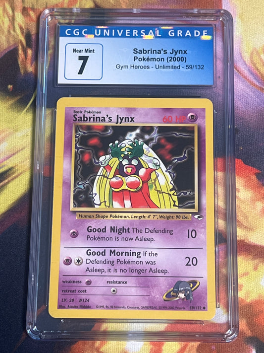 2000 Pokemon Sabrina's Jynx - Holo Rare - Graded CGC 7 - #59