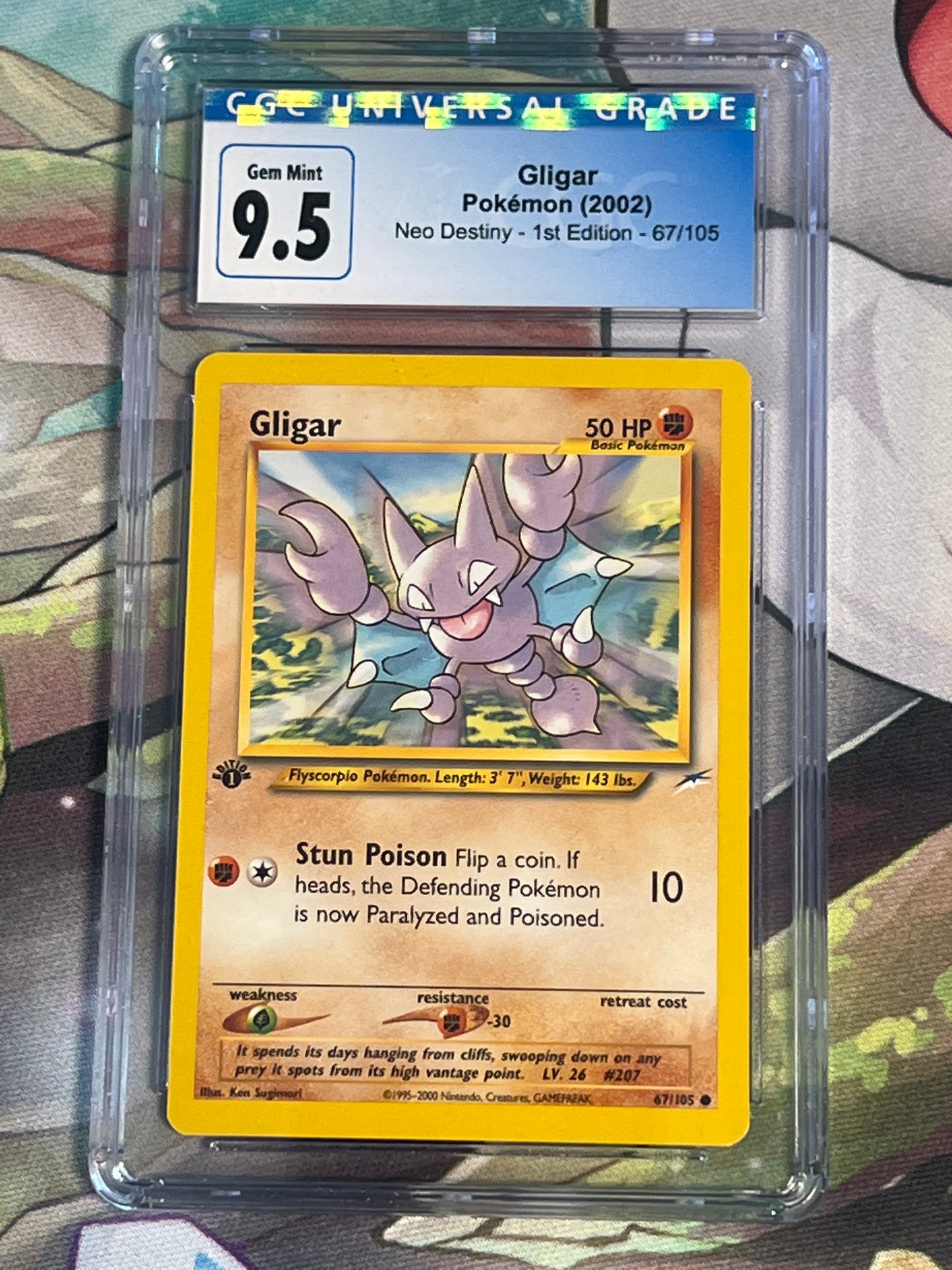 2002 Pokemon Gligar - First Edition - Graded CGC 9.5 - #67