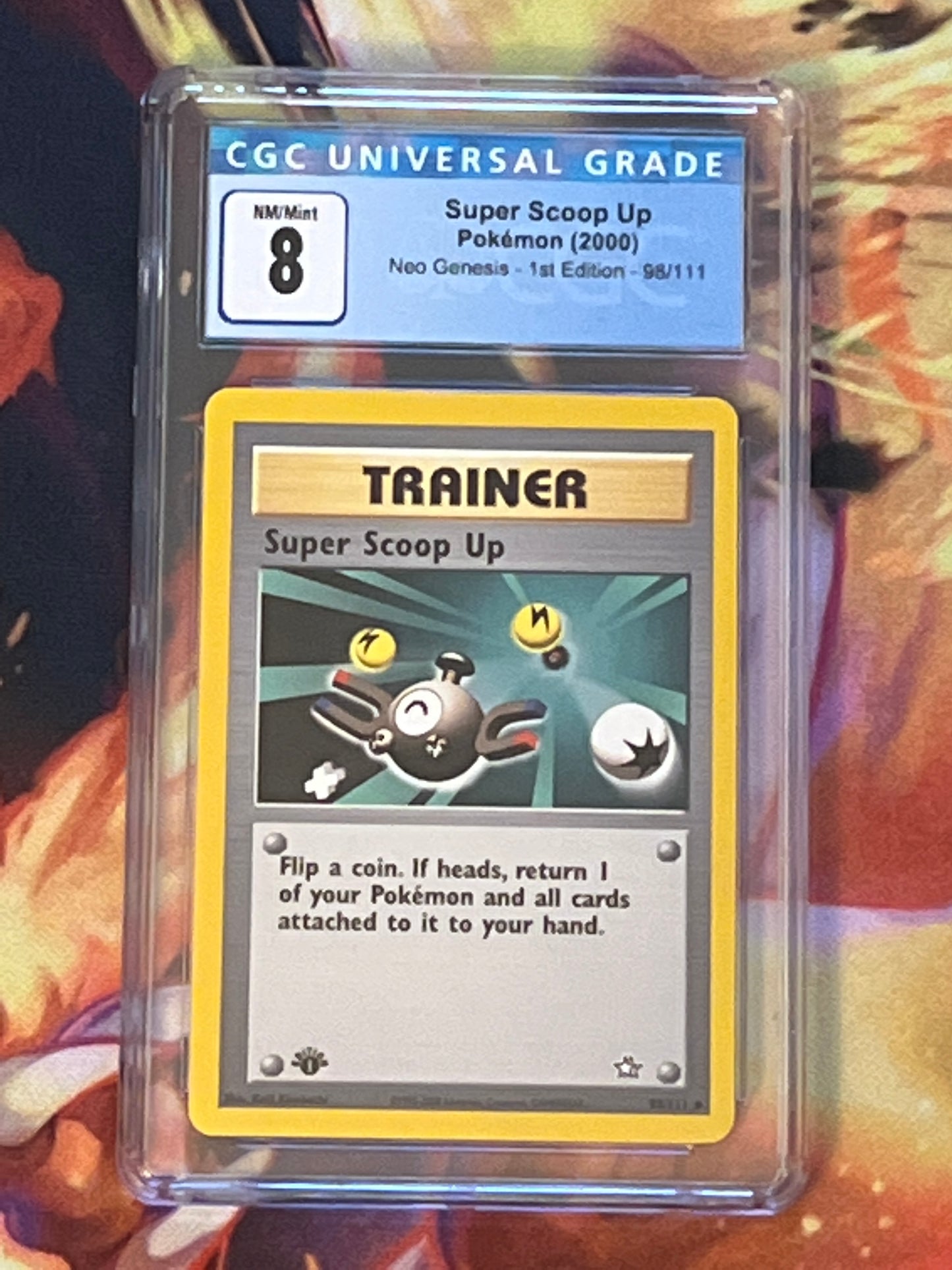 2000 Pokemon Super Scoop Up - Trainer- Non- Holo - First Edition - CGC 8 - #98