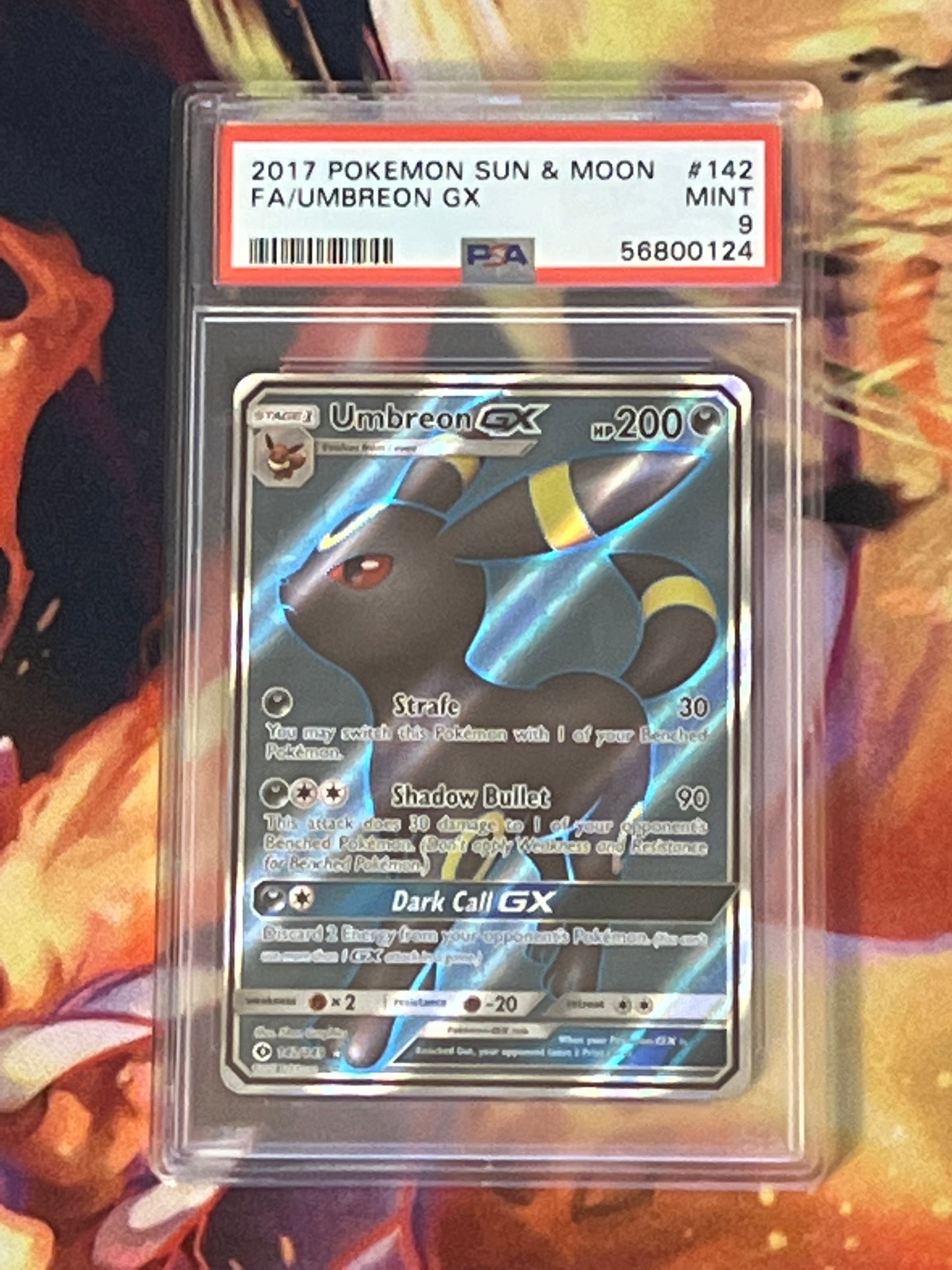 2017 Pokemon Umbreon GX - Full Art Holo - Graded PSA 9 - #142