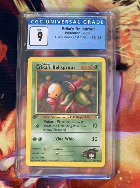 2000 Pokemon Erika's Bellsprout - Non-Holo - Graded CGC 9 - #75