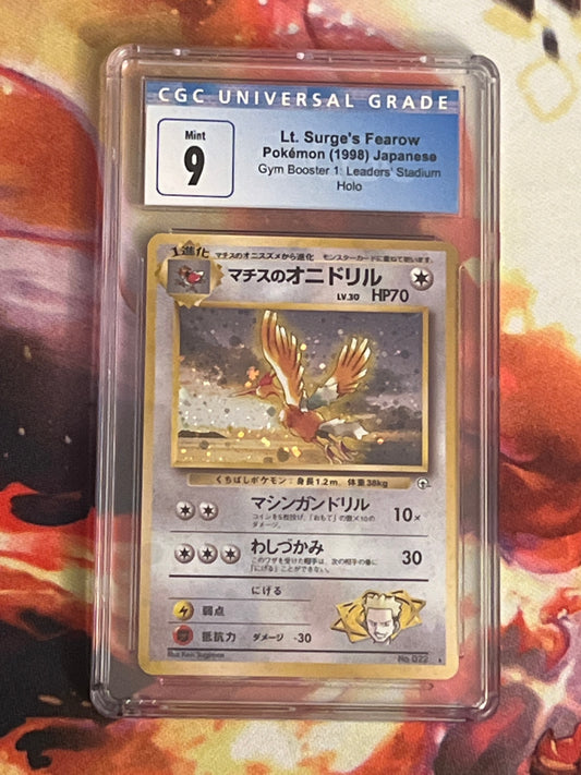 1998 Pokemon Lt. Surge's Fearow - Japanese - Rare - Holo - Graded CGC 9 - #22