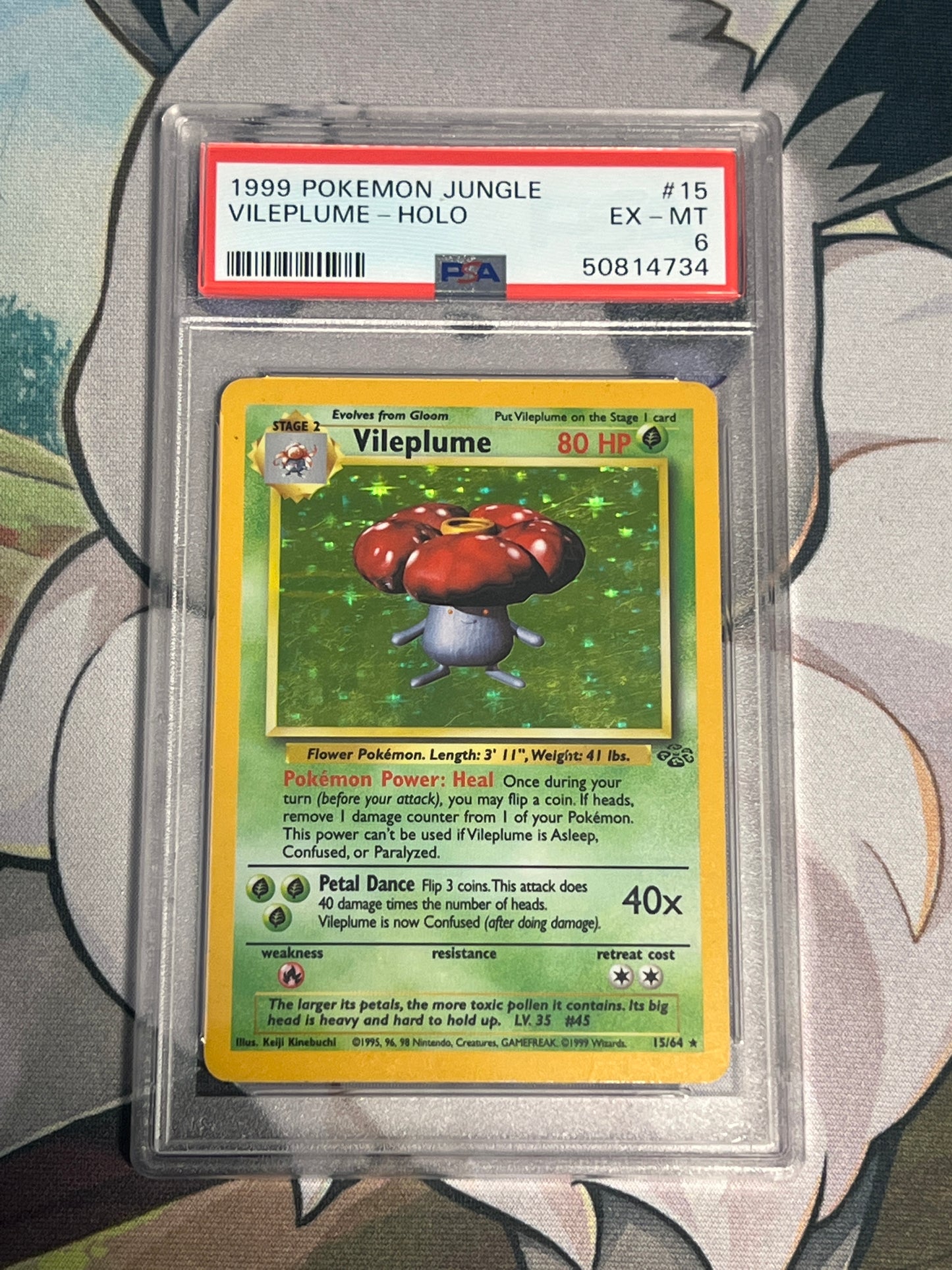 1999 pokemon Vileplume - Holo Rare - Graded PSA 6 - #15