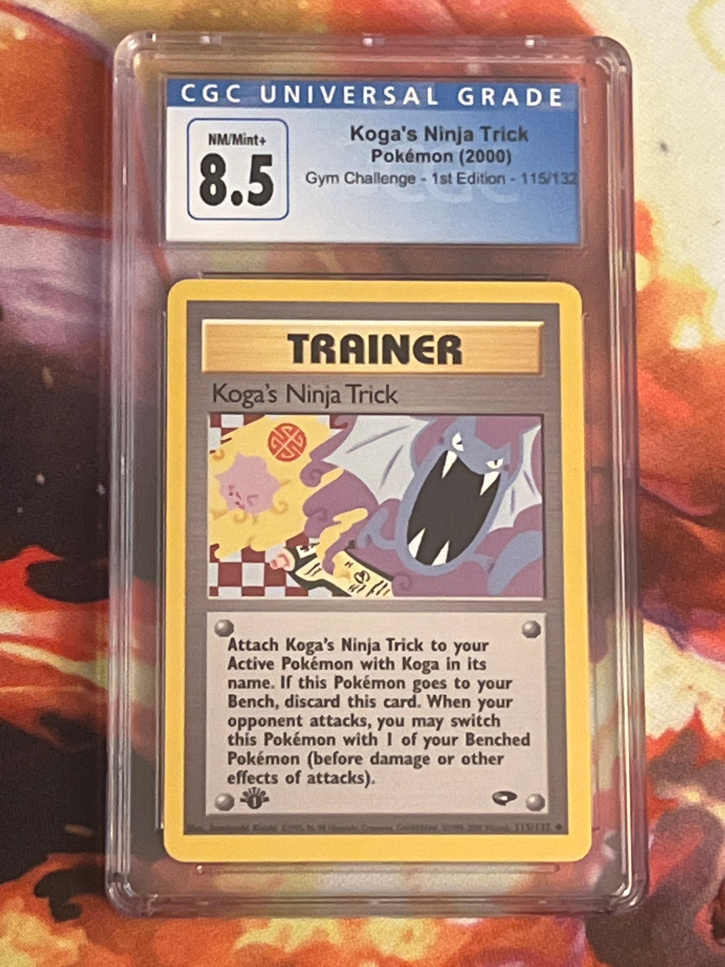 2000 Pokemon Koga's Ninja Trick - Trainer -  First Edition -  Graded CGC 8.5 - #115