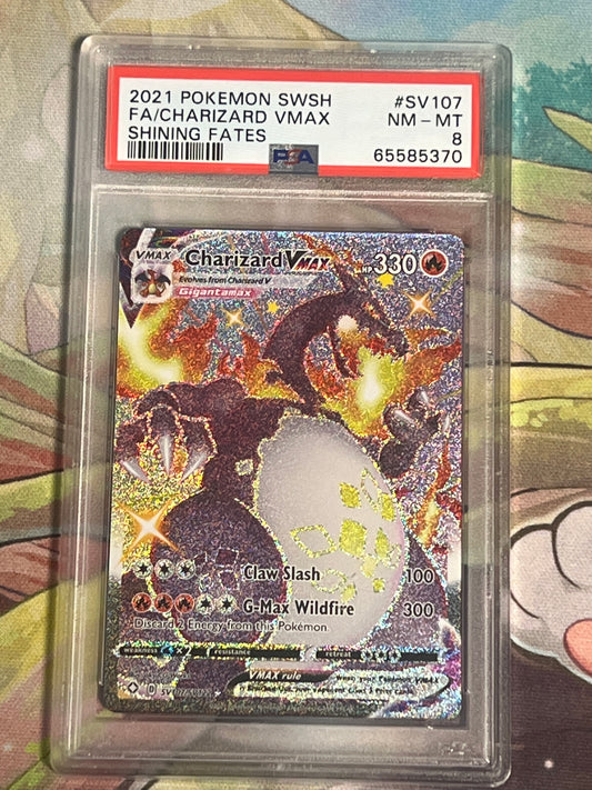 2021 Pokemon Charizard Vmax - Shiny Vault - PSA 8 - #SV107