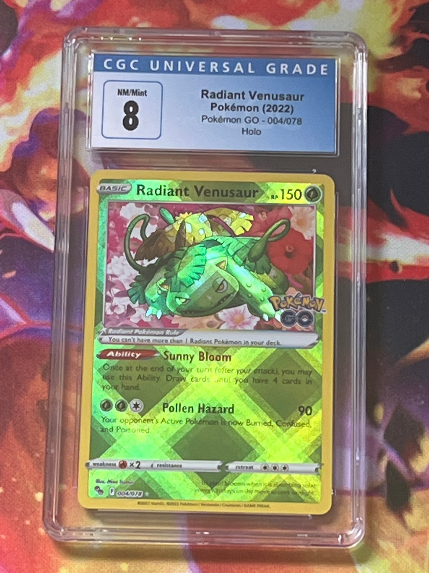 2022 Pokemon Radiant Venusaur - Radiant Rare - Graded CGC 8 - #4