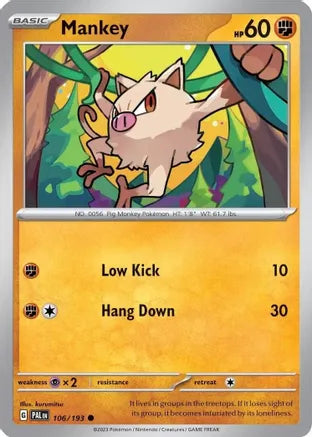 2023 Pokemon Mankey - Holo - #106