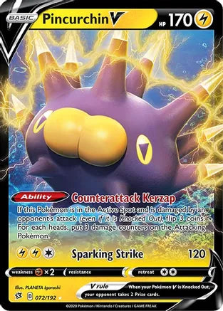 2020 Pokemon Pincurchin V - Holo - #072