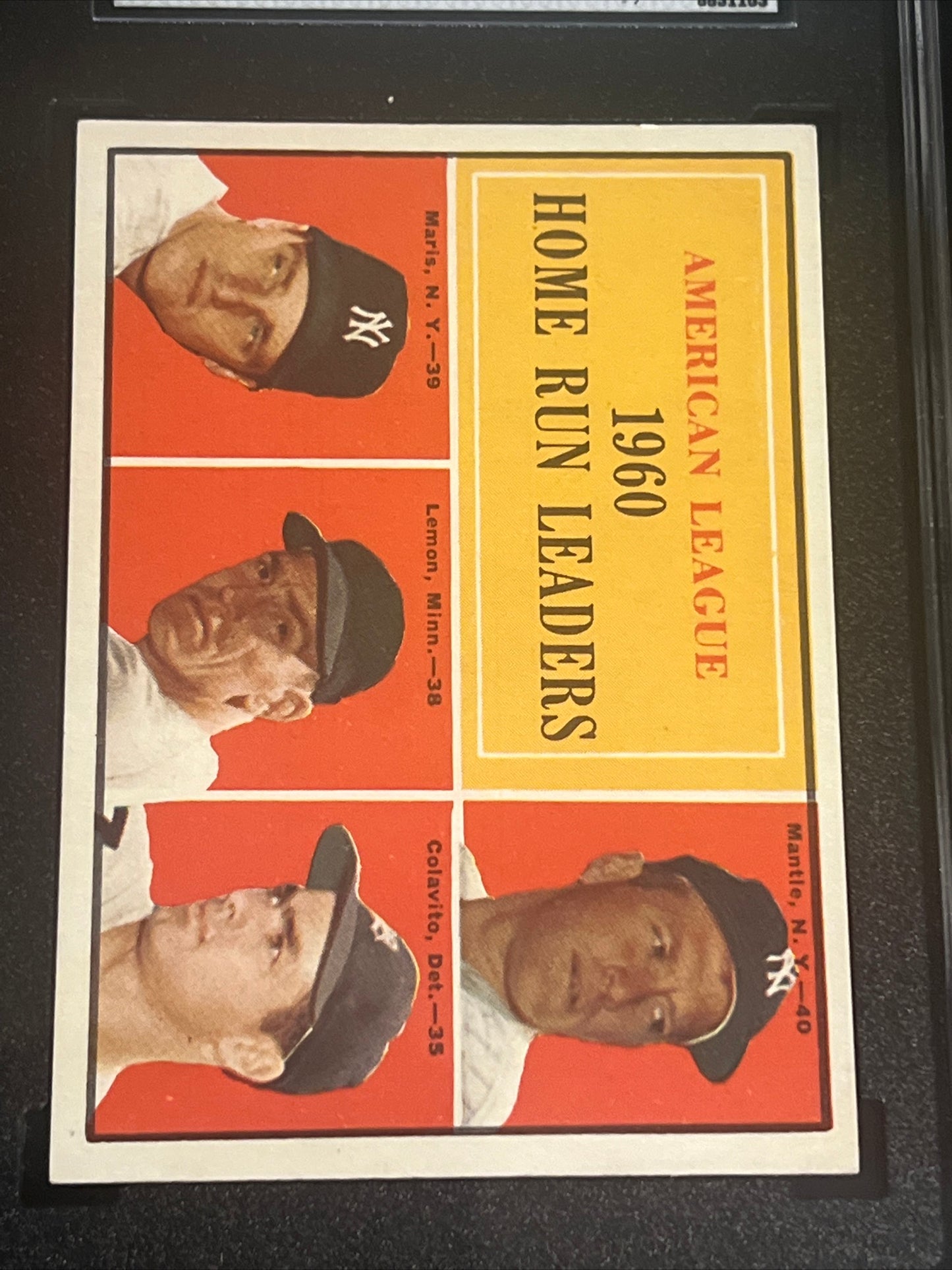 1961 Topps A.L HOME RUN LEADERS - SGC 7