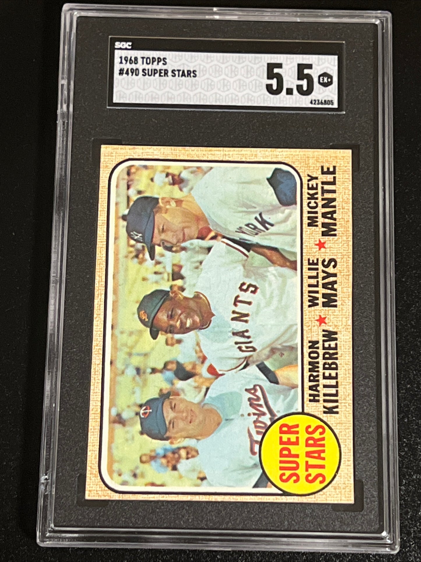 1968 Topps - Super-Stars KILLEBREW - MAYS - MANTLE - SGC 5.5